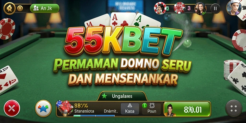 Tampilan gameplay seru dalam aplikasi 55KBET.