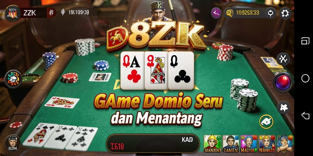 Tampilan gameplay seru dari permainan Domino 8ZK.