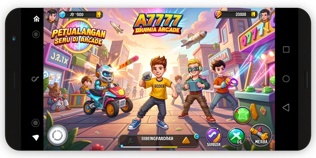 Tampilan gameplay seru dan mendebarkan dari A7777.