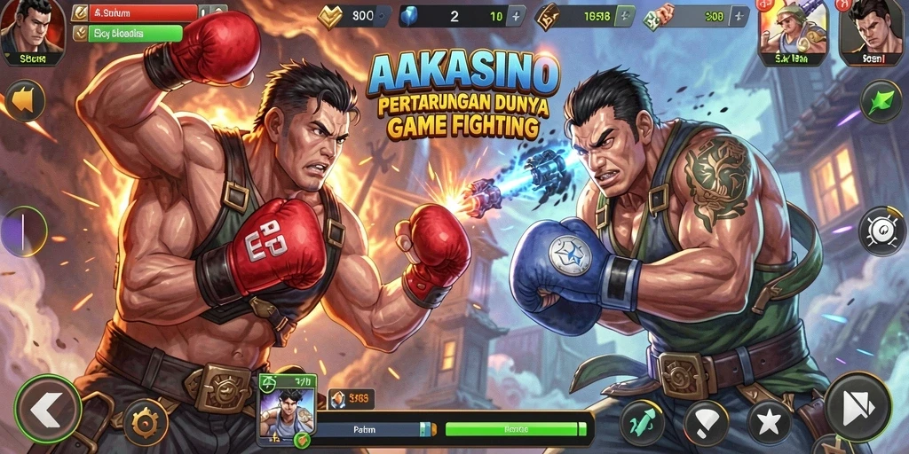 Gameplay AAKASINO menampilkan pertarungan seru dan karakter-karakter beragam.