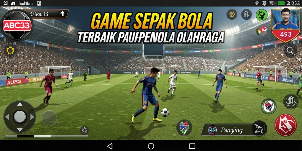 Tampilan gameplay ABC33 yang seru dan mendebarkan di lapangan sepak bola.