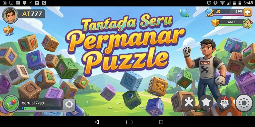 Screenshot utama AT777 menampilkan gameplay puzzle yang menantang.