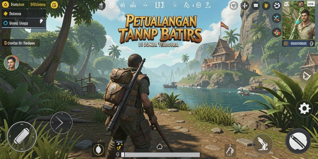 Tangkapan layar gameplay AW8 menunjukkan petualangan di dunia terbuka.