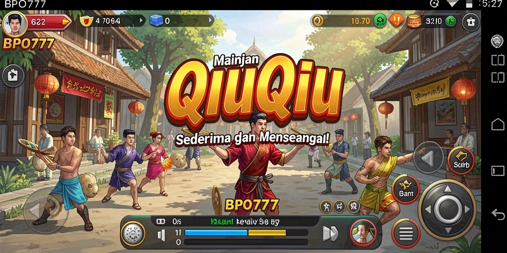 Tampilan gameplay seru di BPO777 dengan kartu QiuQiu.