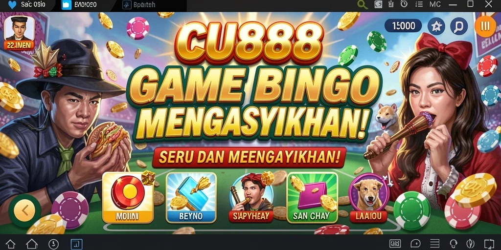 Screenshot utama CU888 menampilkan gameplay Bingo yang seru dan interaktif.