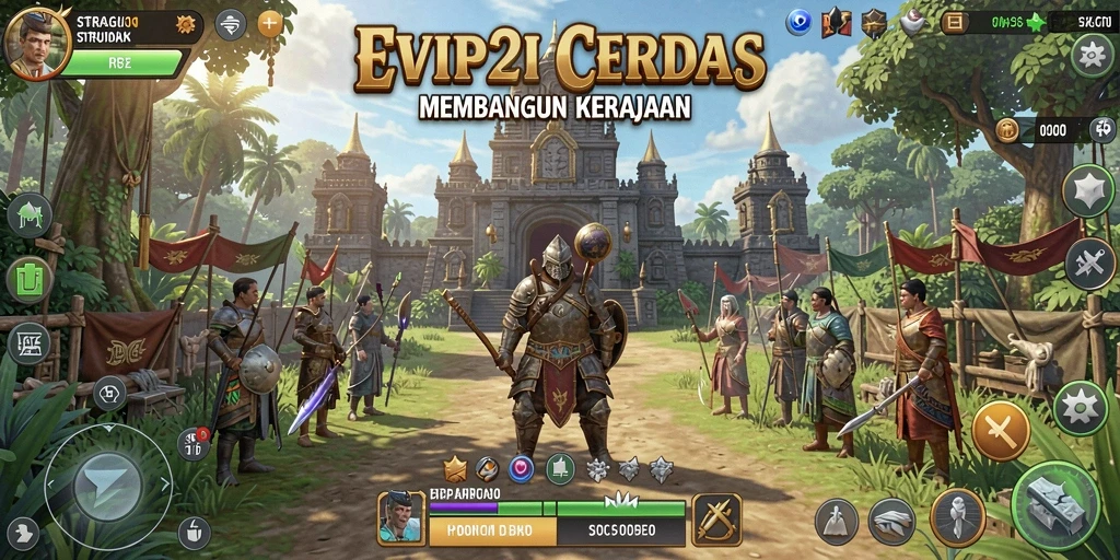 Gameplay seru dan menantang dalam membangun strategi kerajaan.