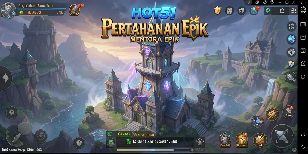 Gameplay seru dalam HOT51 menara pertahanan yang menantang.