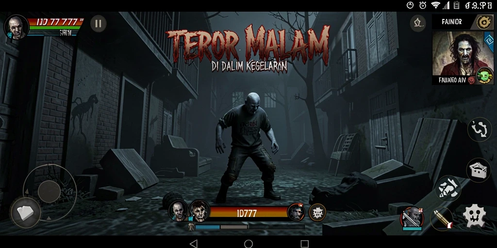 Tangkapan layar ID777 menunjukkan gameplay menegangkan dan atmosfer yang mencekam.