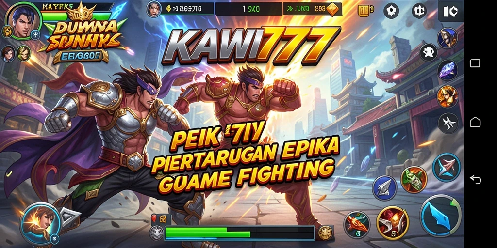 Screenshot gameplay KAWI777 menampilkan aksi pertarungan seru.