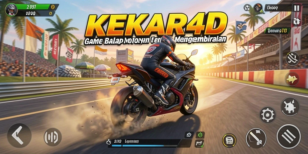 Screenshot gameplay <strong>KEKAR4D</strong> yang menampilkan balapan motor yang seru.