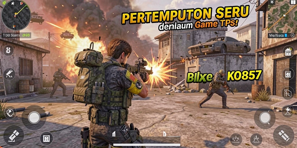 Screenshot KO857 menampilkan aksi pertempuran yang mendebarkan di arena TPS.