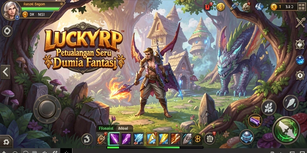 Tampilan gameplay LUCKYRP dengan petualangan mendebarkan di dunia fantasi.