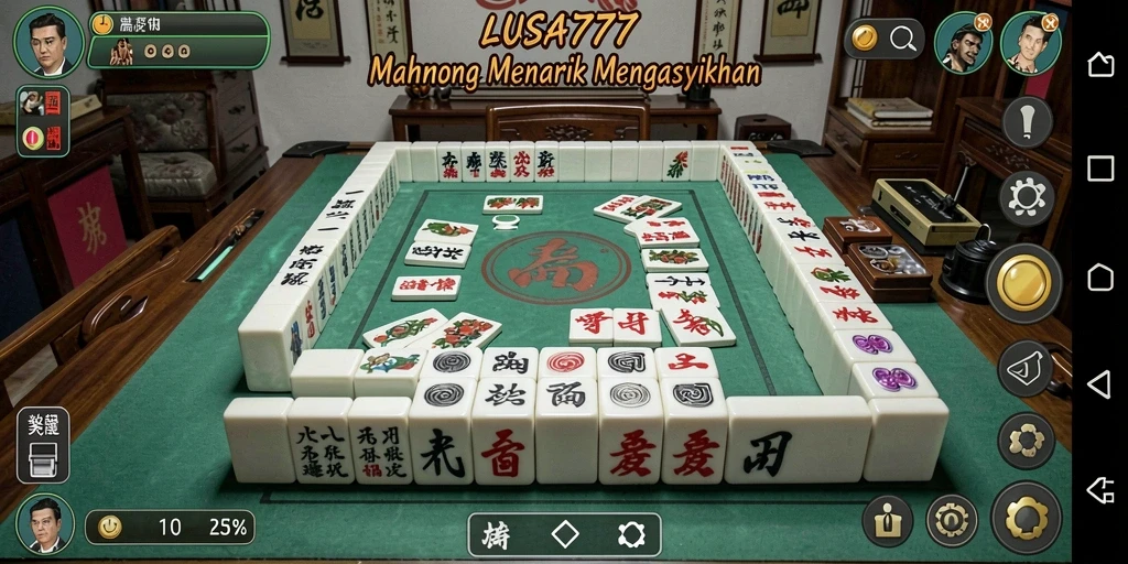 Tampilan gameplay LUSA777 dalam permainan Mahjong yang menantang.