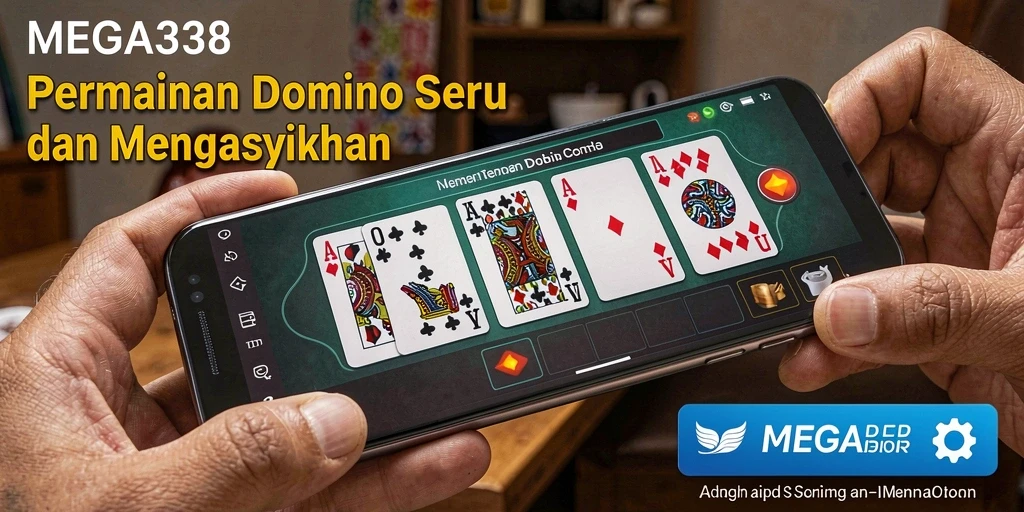 Screenshot gameplay MEGA338 menampilkan suasana seru permainan Domino.