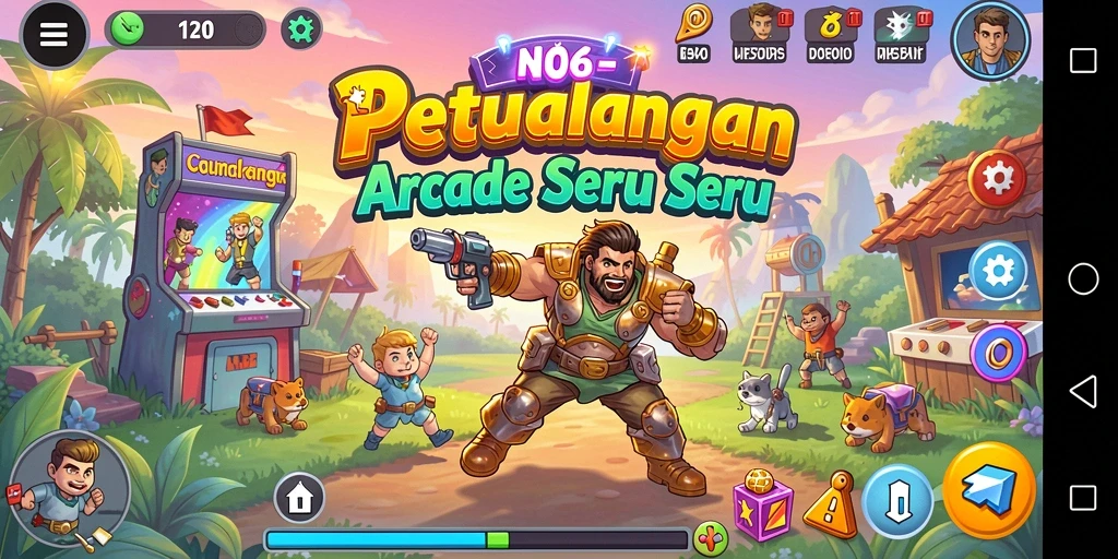 Tampilan gameplay seru dengan tantangan Arcade yang mendebarkan.