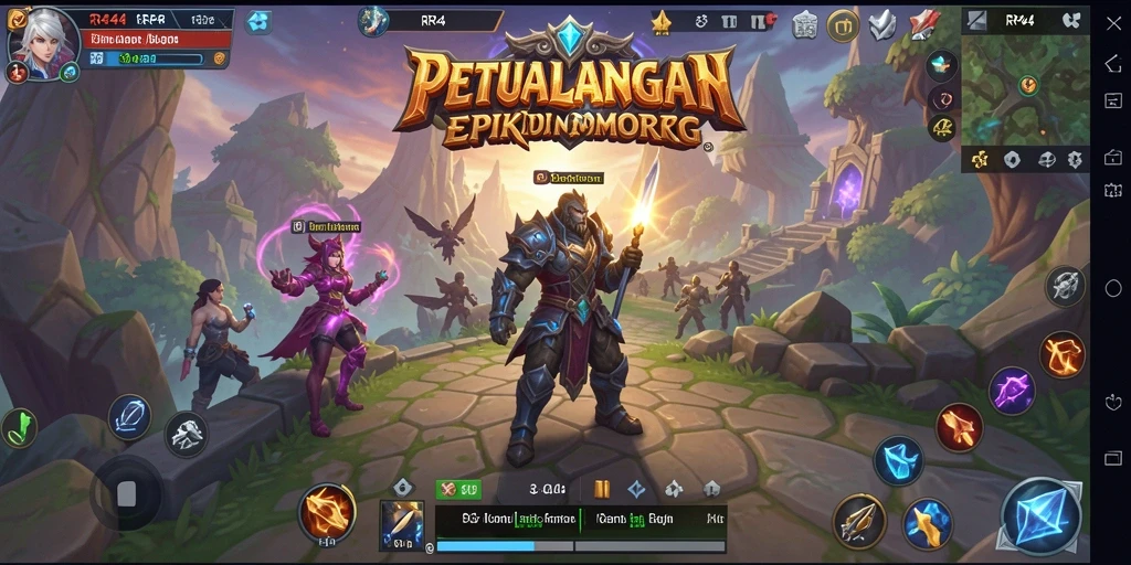 Screenshot permainan RR44 menampilkan aksi seru di dunia MMORPG.