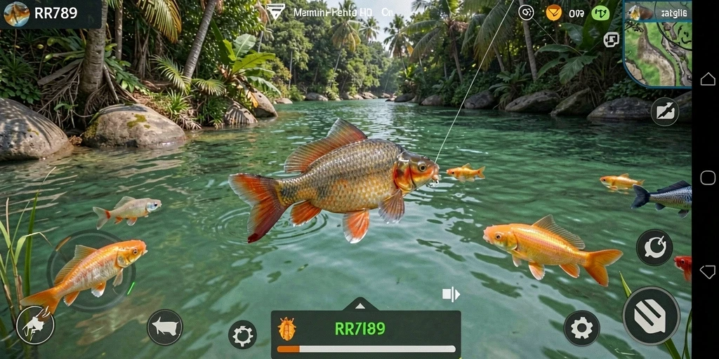 Screenshot gameplay RR789 dengan tampilan memancing yang realistis dan menakjubkan.