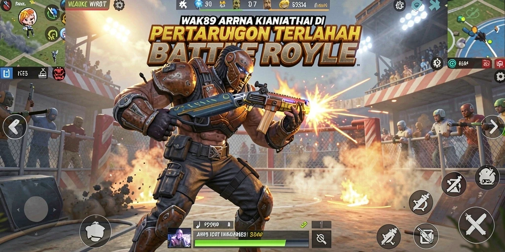 Screenshot gameplay WAK89 menampilkan aksi seru dalam arena Battle Royale.