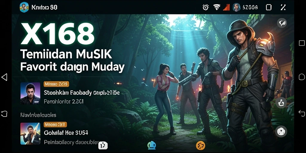 Tangkapan layar X168 menampilkan pemutar musik dengan pilihan lagu yang menarik.
